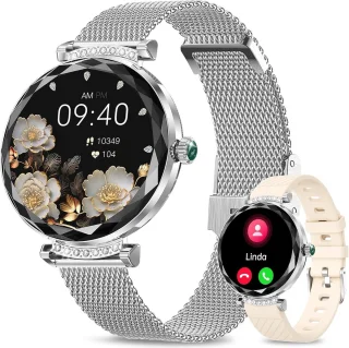 Synyq Diamond Smartwatch Dames 39mm Zilver