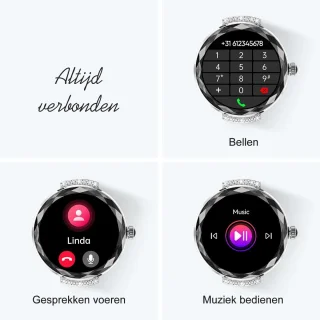 Synyq Diamond Smartwatch Dames 39mm Zilver