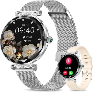Synyq Diamond Smartwatch Dames 39mm Zilver