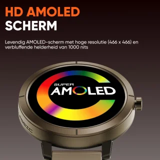 Synyq Evo Pro GPS Smartwatch Goud 1.32" AMOLED
