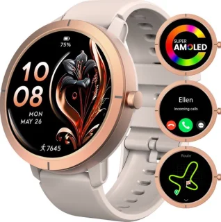 Synyq Evo Pro GPS Smartwatch Goud 1.32" AMOLED
