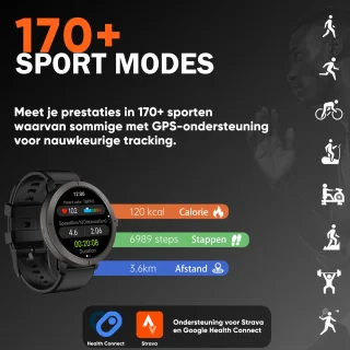 Synyq Evo Pro GPS Smartwatch Zwart