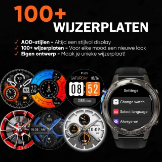 Synyq GPS Pro GPS Smartwatch Heren 1,43 inch AMOLED Sport Horloge