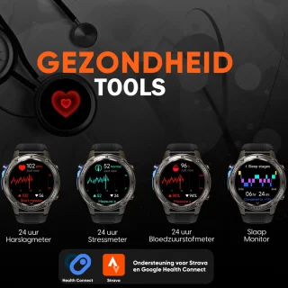 Synyq GPS Pro GPS Smartwatch Heren 1,43 inch AMOLED Sport Horloge