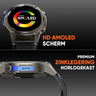 Synyq GPS Pro GPS Smartwatch Heren 1,43 inch AMOLED Sport Horloge