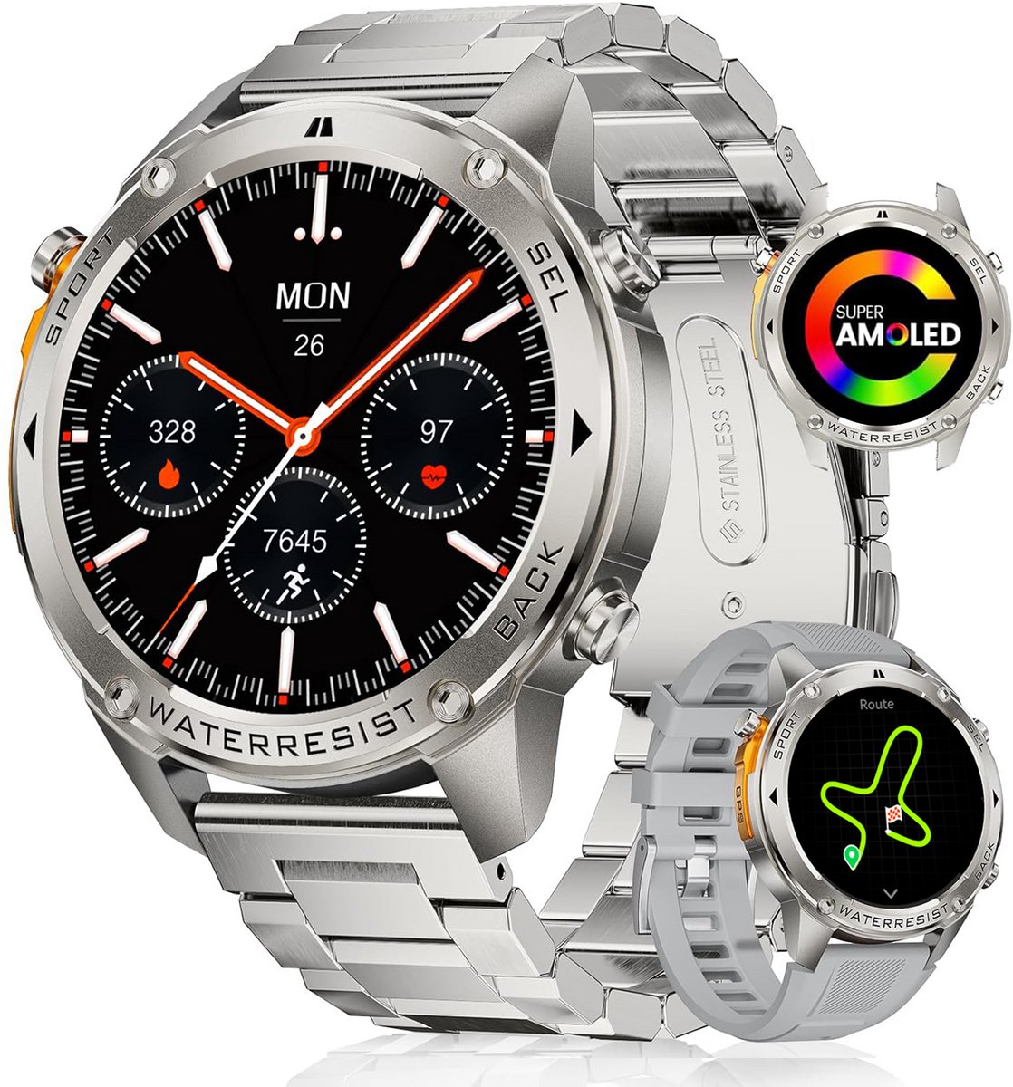 De Synyq GPS Pro Smartwatch Heren 1,43 inch AMOLED in één oogopslag