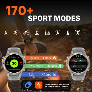 Synyq GPS Pro Smartwatch Heren 1,43 inch AMOLED