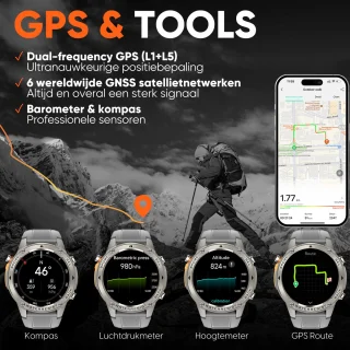 Synyq GPS Pro Smartwatch Heren 1,43 inch AMOLED