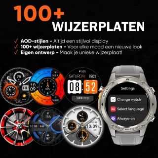 Synyq GPS Pro Smartwatch Heren 1,43 inch AMOLED
