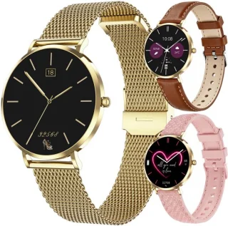 Synyq Liva AMOLED smartwatch dames 40mm goud