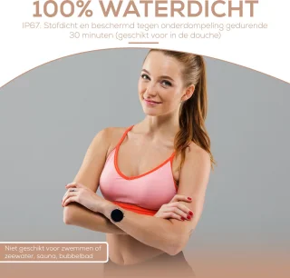 Techrie Smartwatch Dames Rosé Goud Met Extra Roze Band