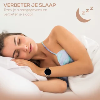 Techrie Smartwatch Dames Rosé Goud Met Extra Roze Band