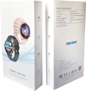 Techrie Smartwatch Dames Rosé Goud Met Extra Roze Band