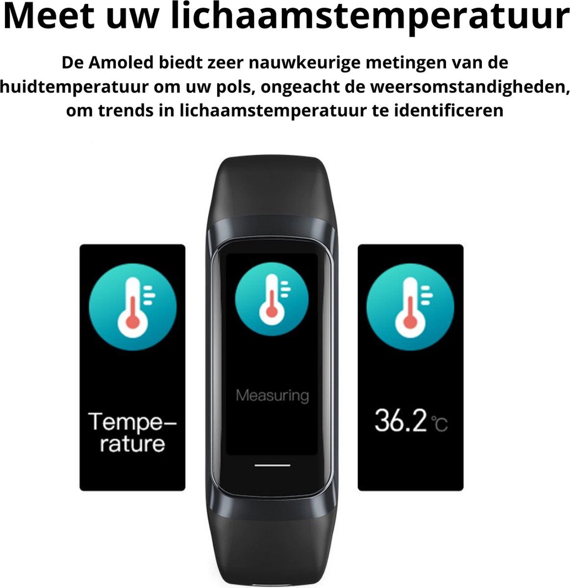 Tijdspeeltgeenrol Activity Tracker Amoled Smartwatch Lila Blauw 2023