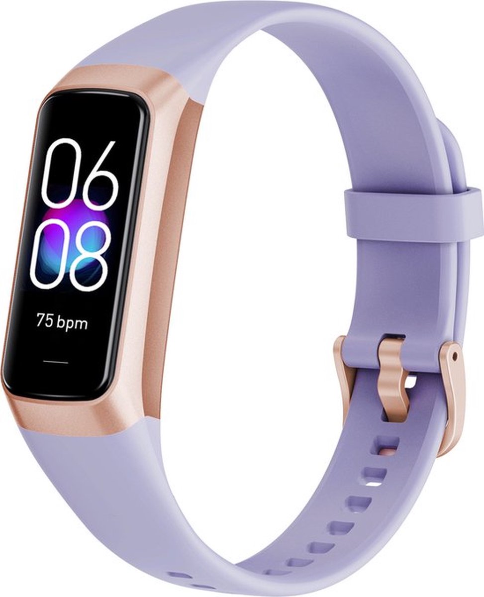 Tijdspeeltgeenrol Activity Tracker Amoled Smartwatch Lila Blauw 2023