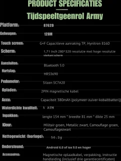 Tijdspeeltgeenrol Army smartwatch Groen/Cameo