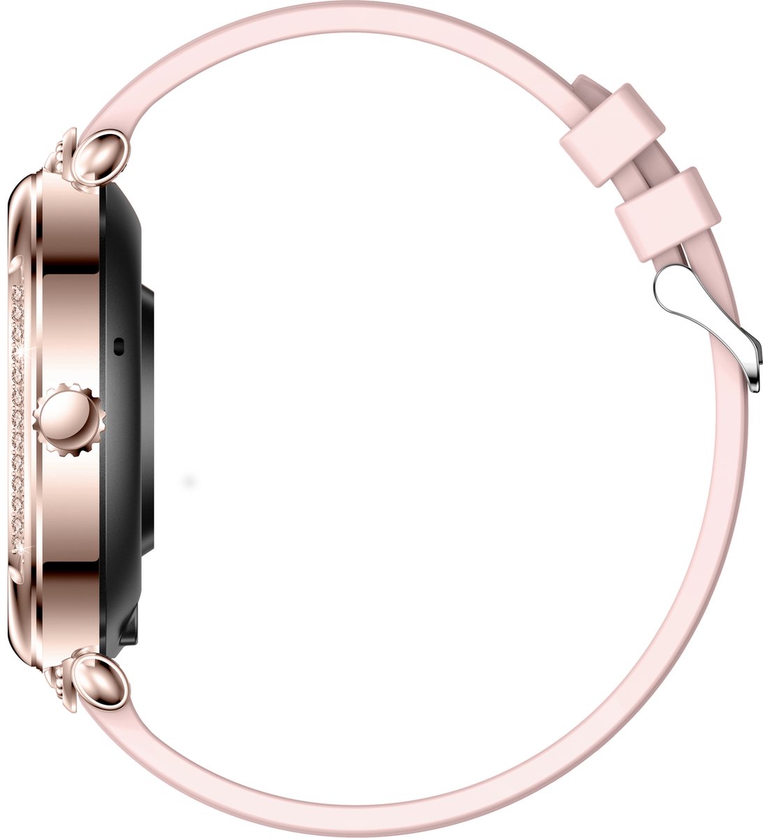 Tijdspeeltgeenrol Dames Smartwatch Roze Diamant
