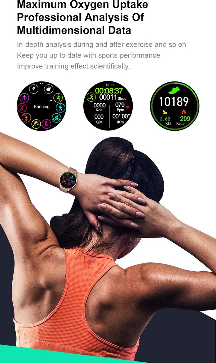 Tijdspeeltgeenrol F68 Smartwatch Zwart