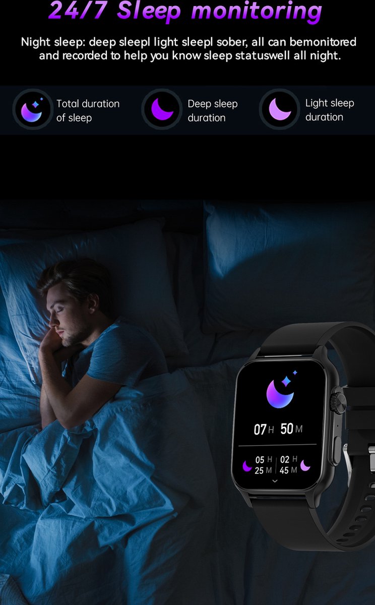 Tijdspeeltgeenrol N80 Smartwatch Zwart 1,57 inch