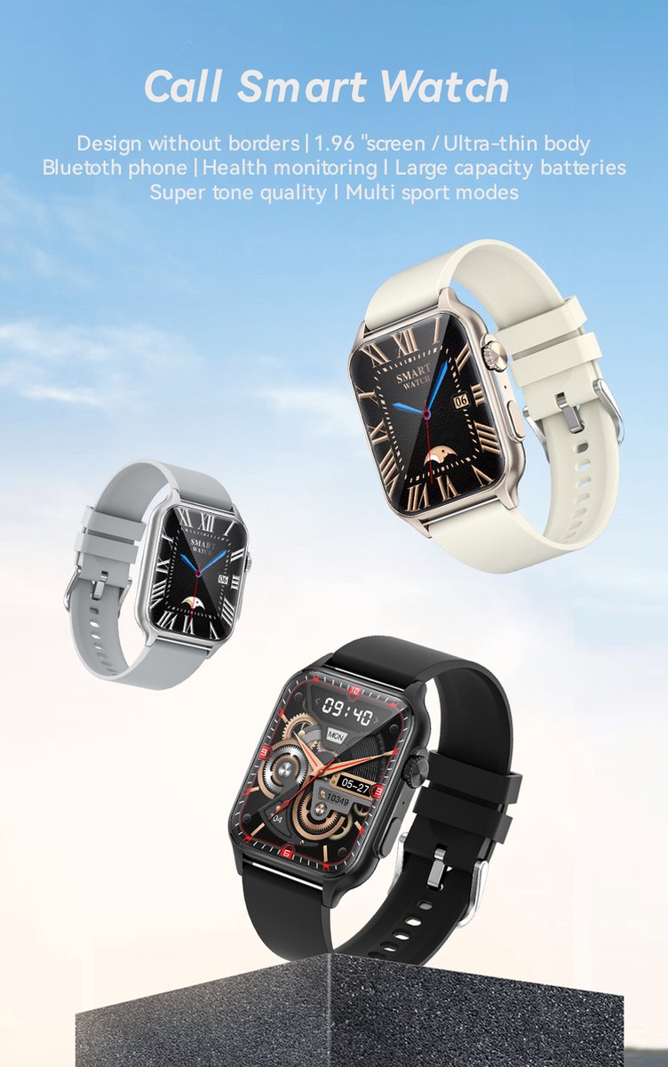 Tijdspeeltgeenrol N80 Smartwatch Zwart 1,57 inch