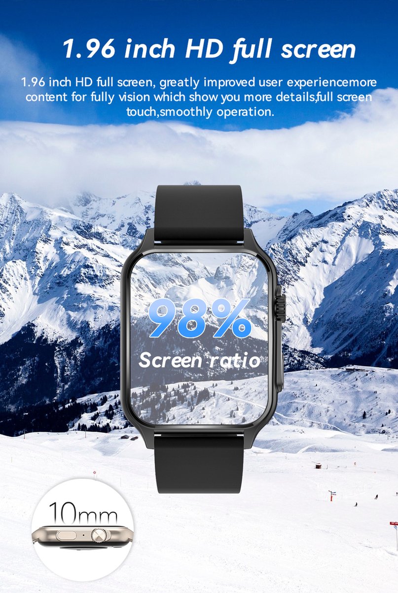 Tijdspeeltgeenrol N80 Smartwatch Zwart 1,57 inch