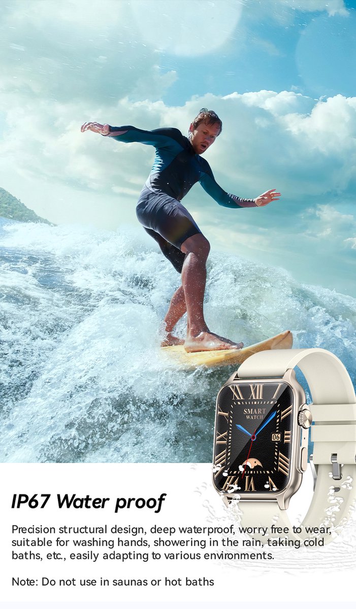 Tijdspeeltgeenrol N80 Smartwatch Zwart 1,57 inch