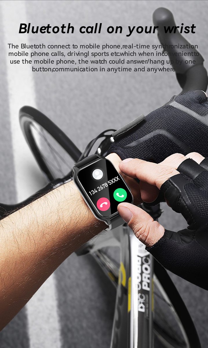 Tijdspeeltgeenrol N80 Smartwatch Zwart 1,57 inch
