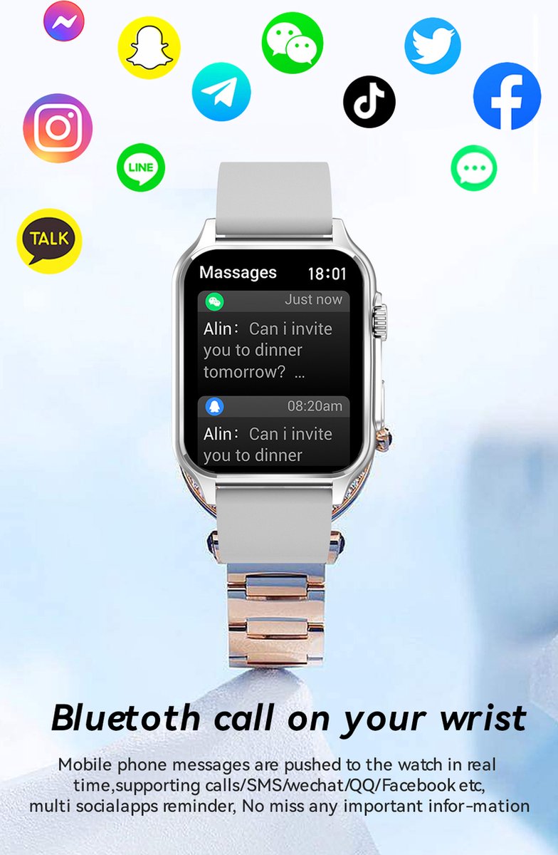 Tijdspeeltgeenrol N80 Smartwatch Zwart 1,57 inch