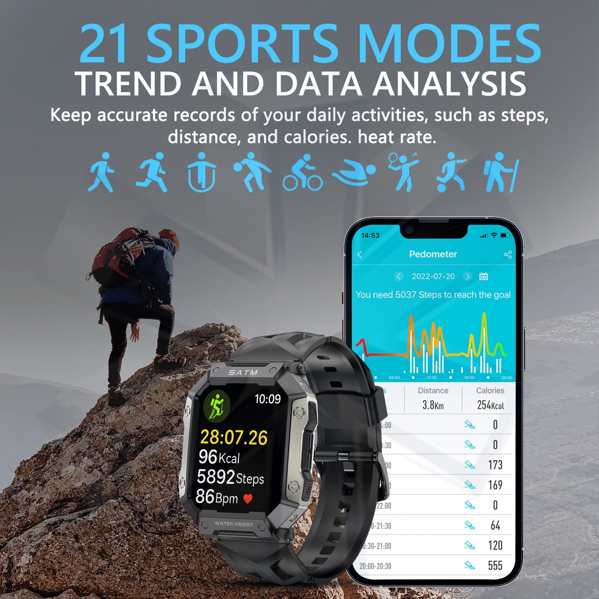 Tijdspeeltgeenrol PG Smartwatch Zwart
