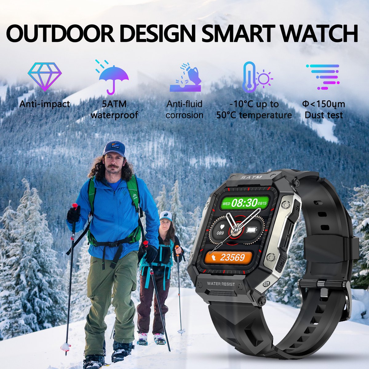 Tijdspeeltgeenrol PG Smartwatch Zwart