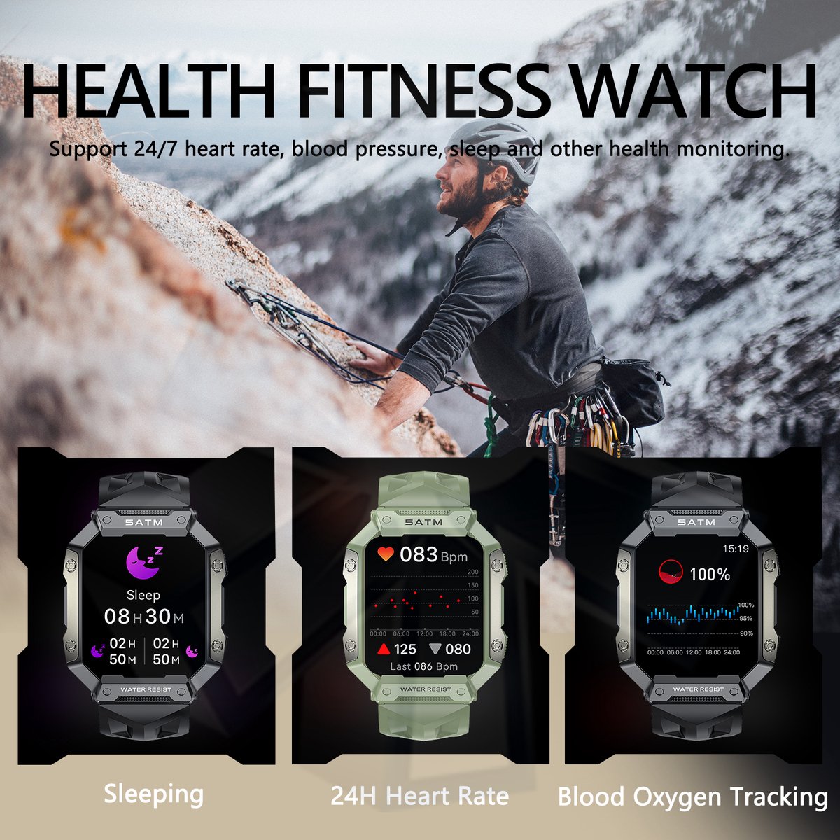 Tijdspeeltgeenrol PG Smartwatch Zwart