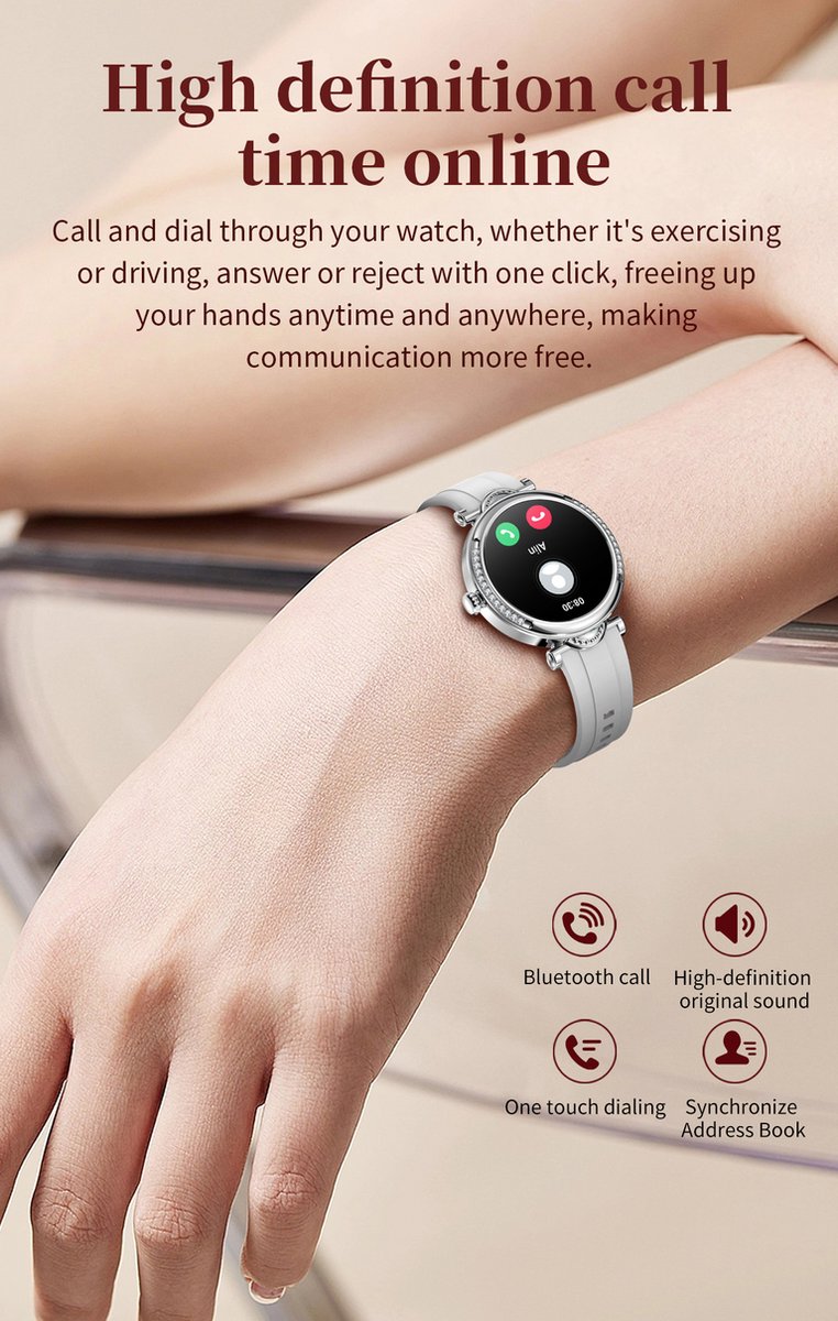 Tijdspeeltgeenrol Smartwatch Dames Wit/Goud