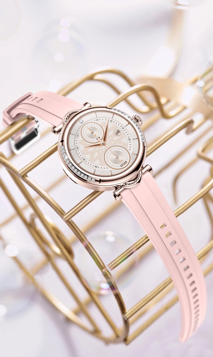 Tijdspeeltgeenrol Smartwatch Dames Wit/Goud