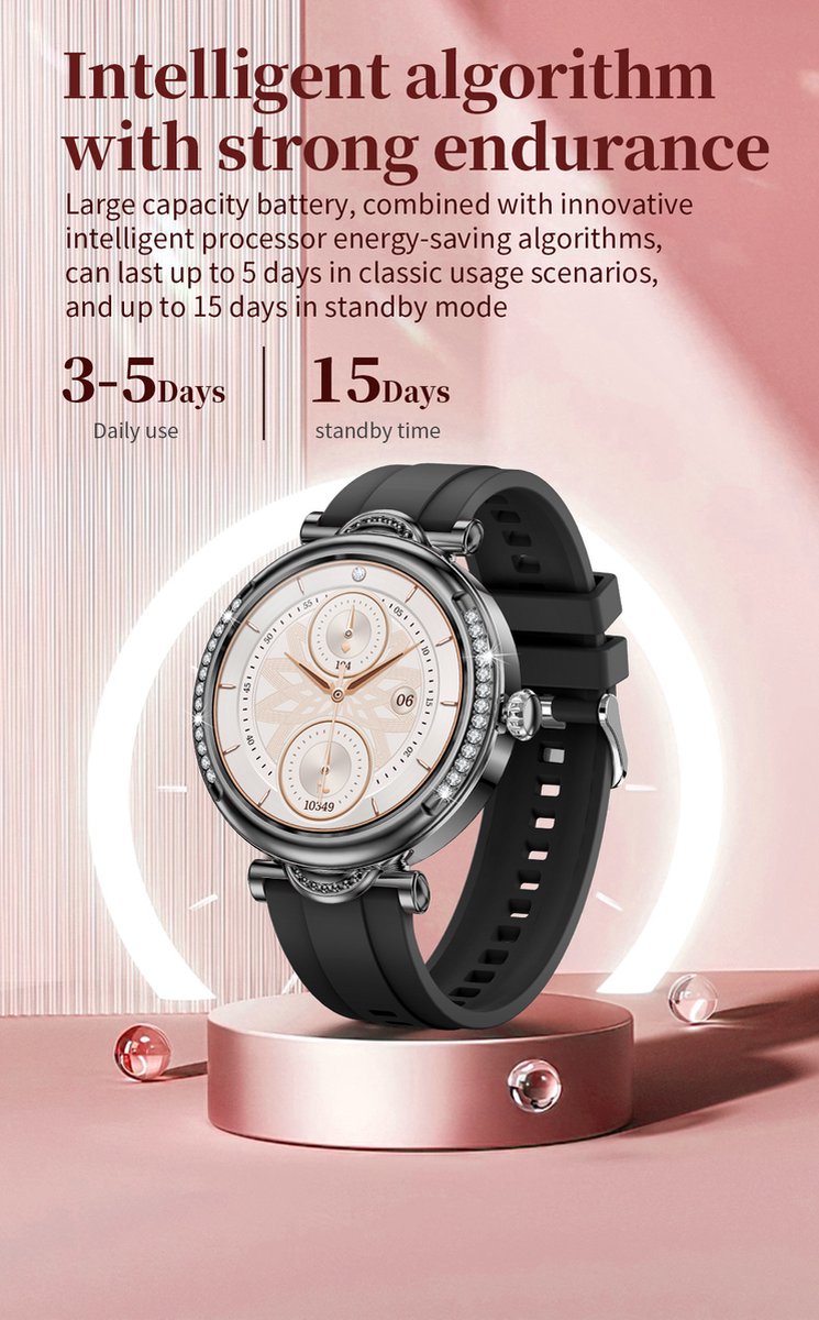 Tijdspeeltgeenrol Smartwatch Dames Wit/Goud