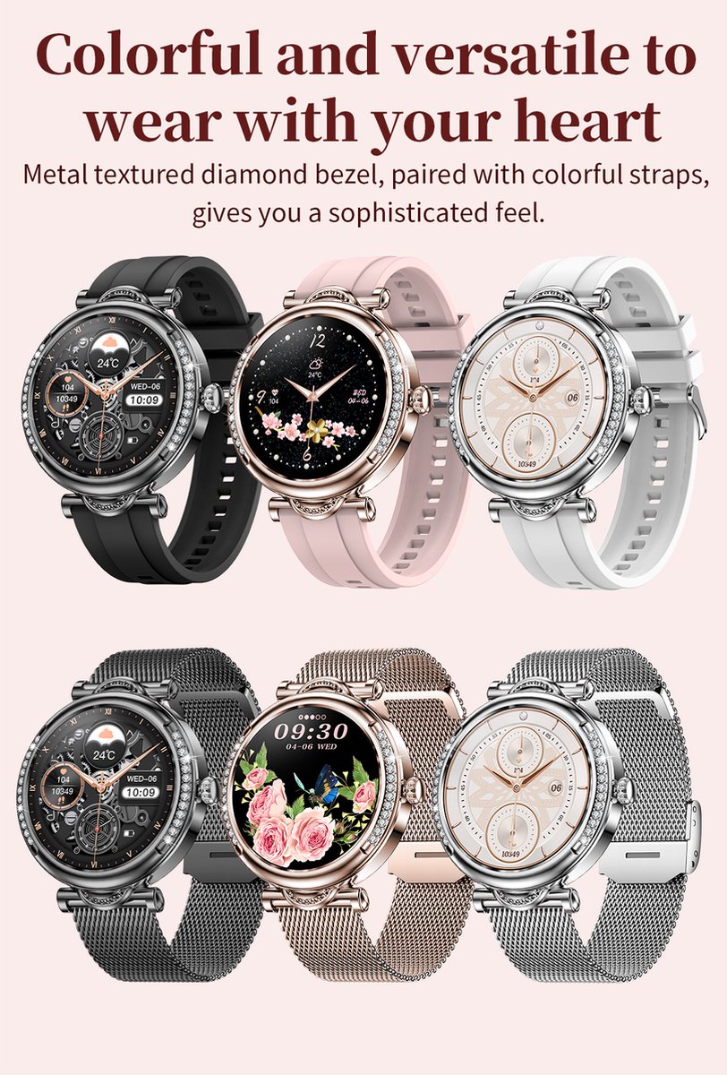 Tijdspeeltgeenrol Smartwatch Dames Wit/Goud
