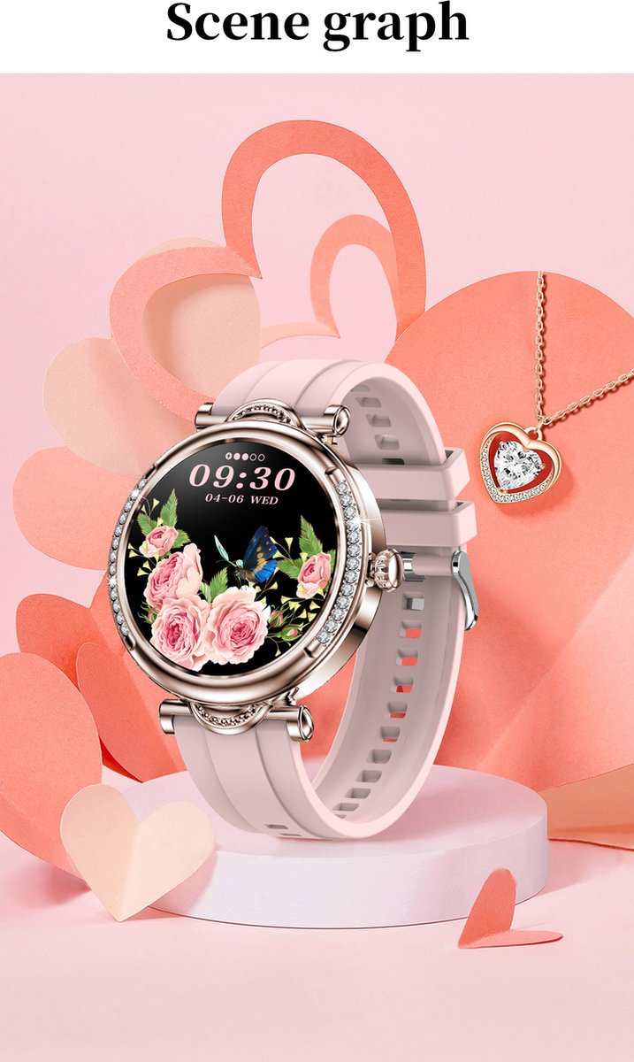Tijdspeeltgeenrol Smartwatch Dames Wit/Goud