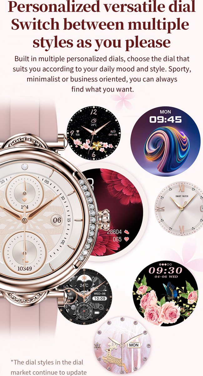 Tijdspeeltgeenrol Smartwatch Dames Wit/Goud