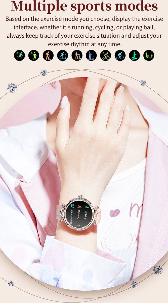 Tijdspeeltgeenrol Smartwatch Dames Wit/Goud