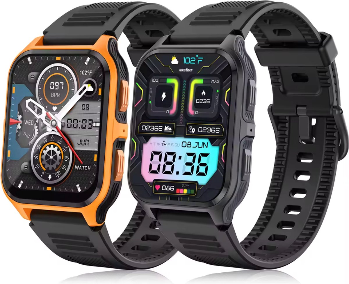 Tijdspeeltgeenrol Smartwatch Zwart Heren & Dames