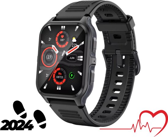 Tijdspeeltgeenrol Smartwatch Zwart Heren & Dames