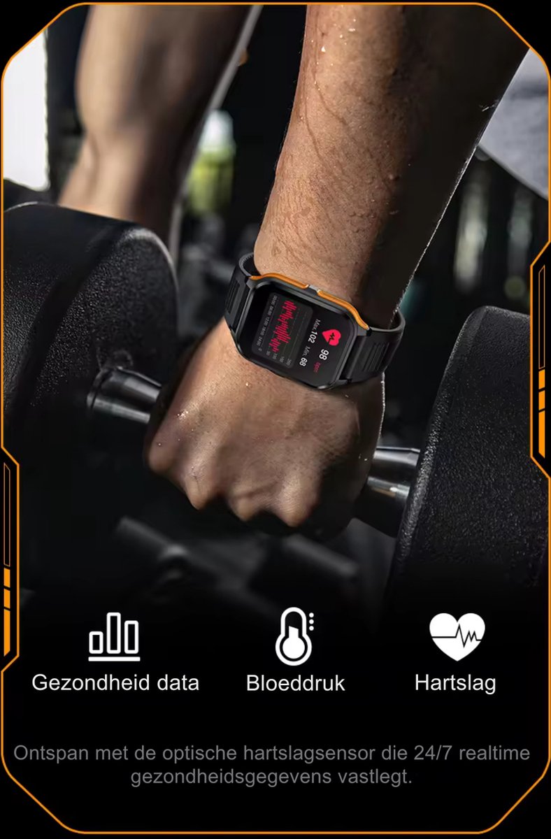 Tijdspeeltgeenrol Smartwatch Zwart voor Heren en Dames