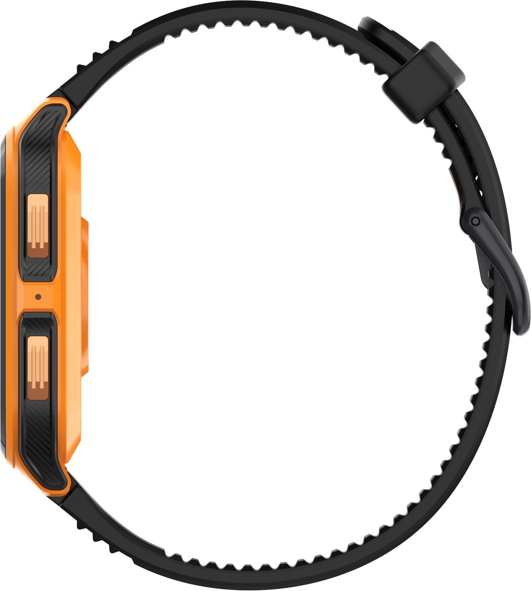 Tijdspeeltgeenrol Smartwatch Zwart/Oranje Heren & Dames