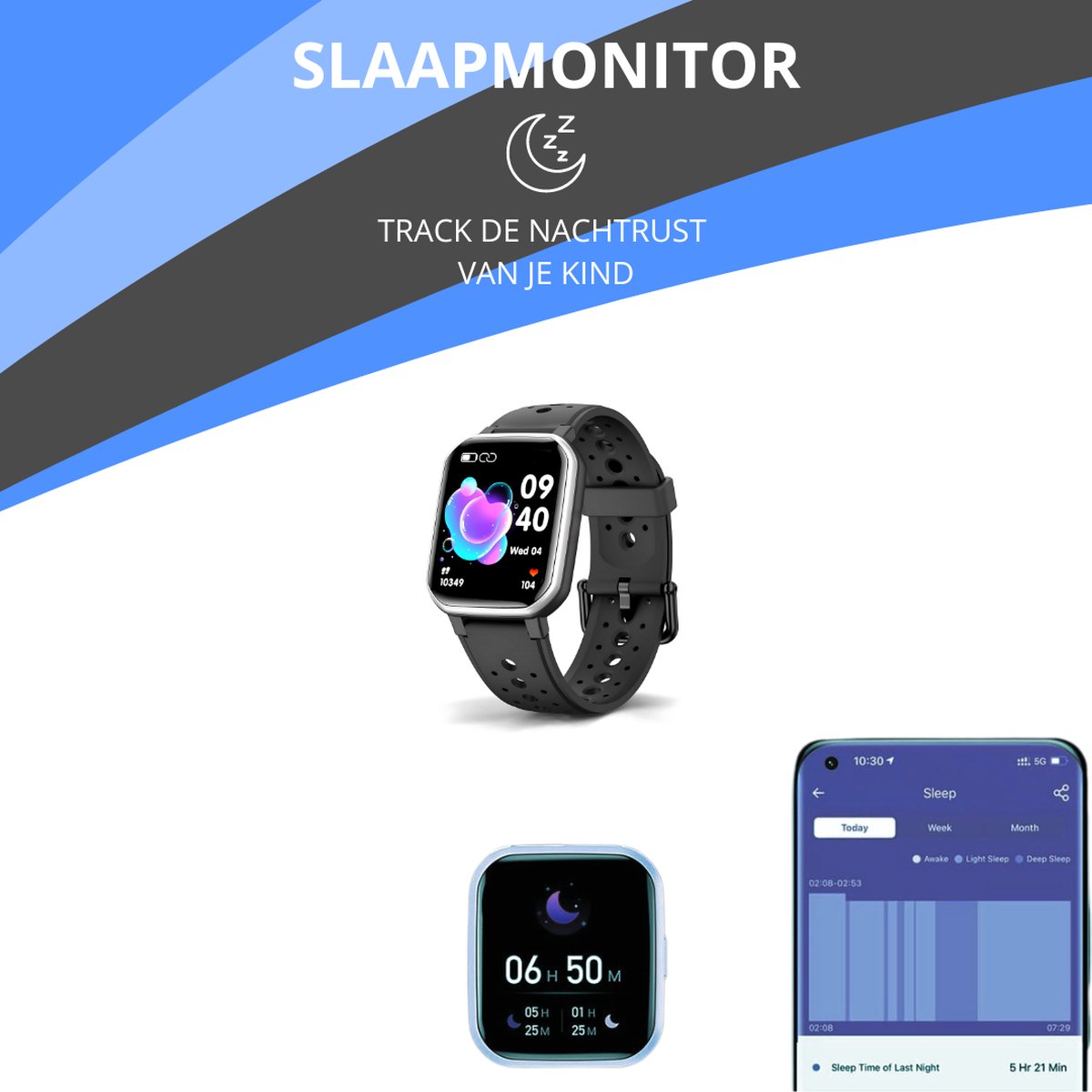 Twenty4seven Smartwatch Kinderen en Volwassenen Sporthorloge