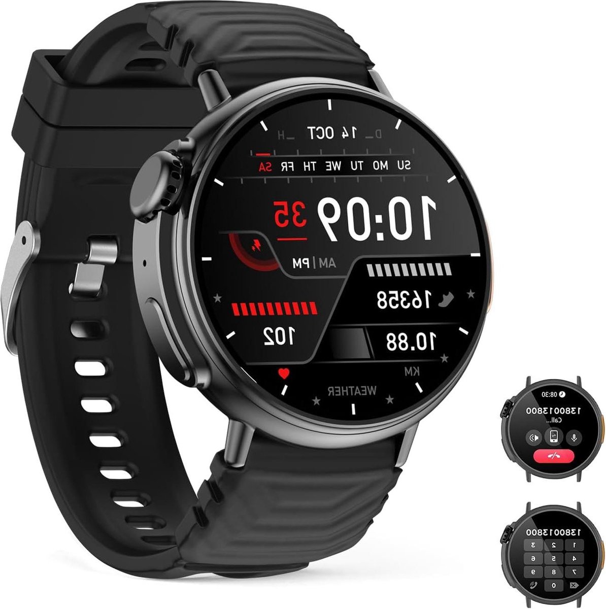 De Ultra Sporthorloge 152" Ronde HD Display voor dames en heren in één oogopslag