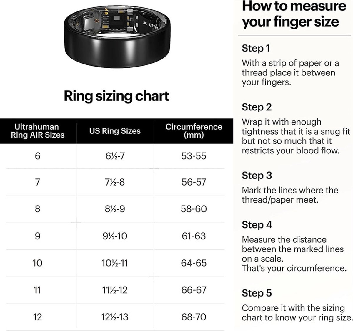 Ultrahuman Ring Air Smartring Maat 6 Gold