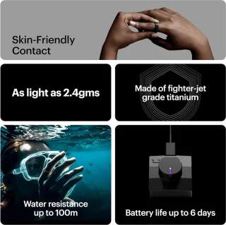 Ultrahuman Ring Air Smartring Maat 8 Matt Grey