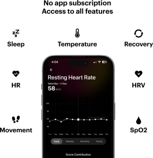 Ultrahuman Ring Air Smartring Maat 9 Raw Titanium