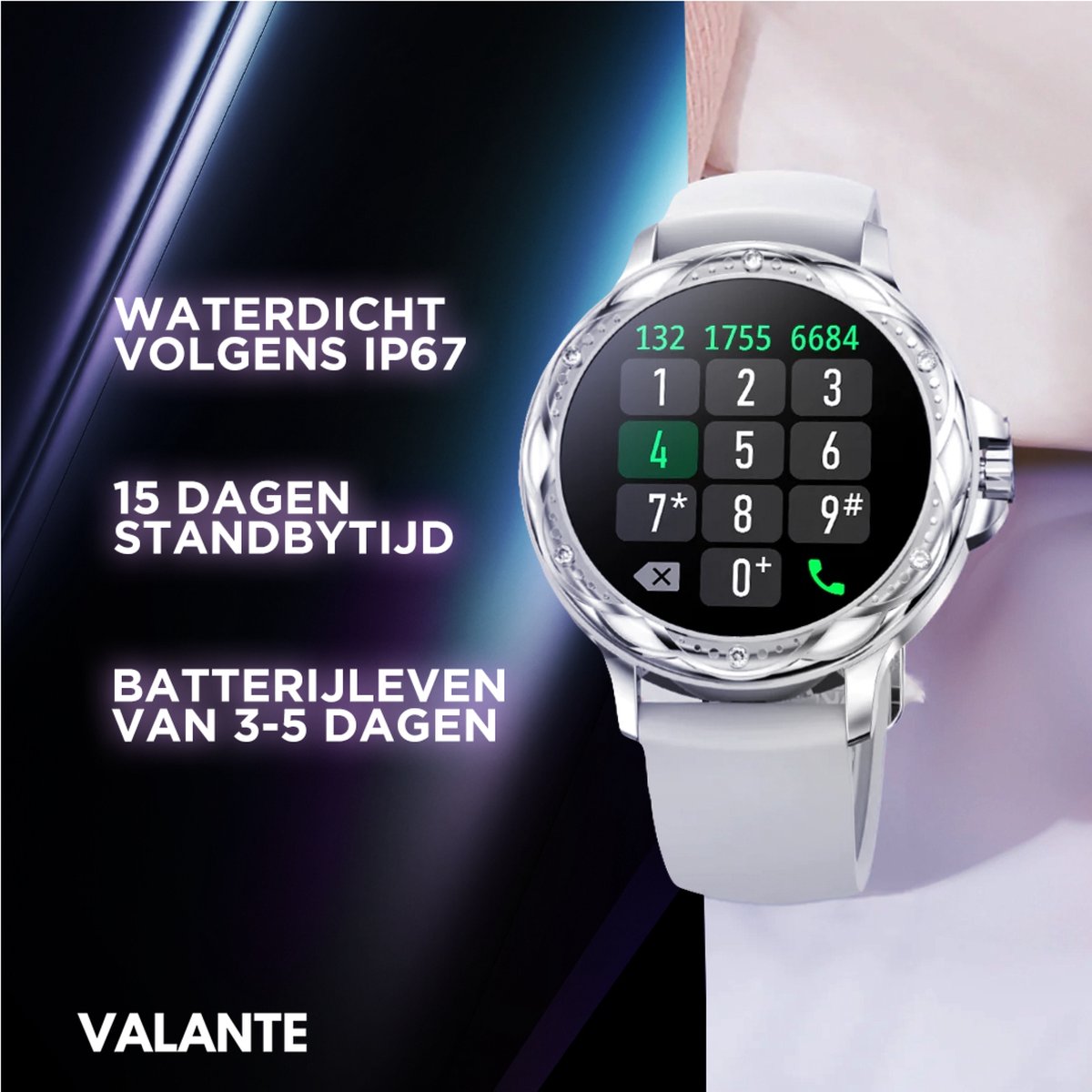 Valante EvoX Smartwatch Dames Zwart Staal 40 mm