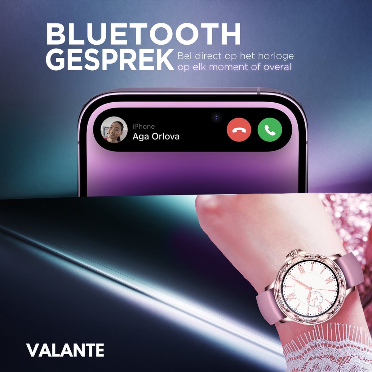 Valante EvoX Smartwatch Dames Zwart Staal 40 mm