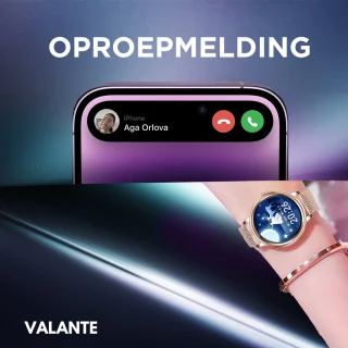 Valante Fem-Fit2 Rosé Goud Stalen Smartwatch 40 mm